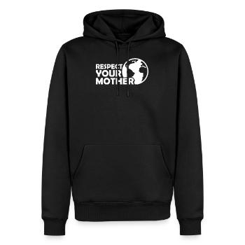 Respect your mother Changement climatique Écologie - Sweat à capuche Premium bio Homme - noir - Devant - Nico (187cm)