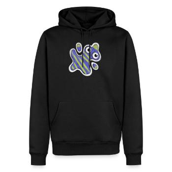 Purple Chalk Virus Superbug - Men’s Premium Organic Hoodie - black - Front - Nico (187cm)