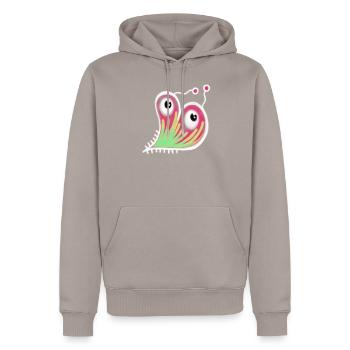 Heart Shaped Germ Doodle - Men’s Premium Organic Hoodie - taupe - Front - Nico (187cm)