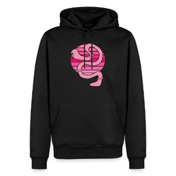 Wurm Sonnenuntergang - Männer Premium Bio Hoodie - Schwarz - Vorne - Nico (187cm)