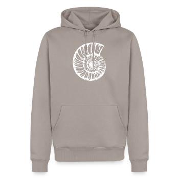 Coquillage - Croquis - Sweat à capuche Premium bio Homme - taupe - Devant - Nico (187cm)