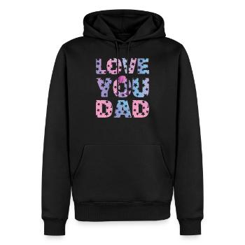 LOVE YOU DAD - Männer Premium Bio Hoodie - Schwarz - Vorne - Nico (187cm)