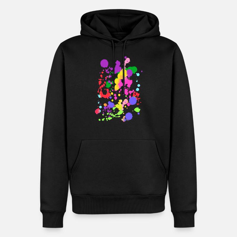 Paint Splatter - Männer Premium Bio Hoodie - Schwarz