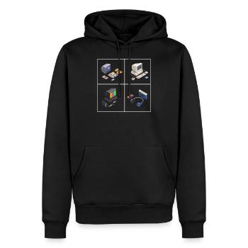 Never Schmiede 90s 90s Never forget gift - Männer Premium Bio Hoodie - Schwarz - Vorne - Nico (187cm)