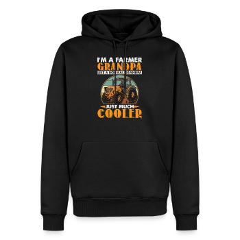 Farmer Grandpa Like A Normal Grandpa Much Cooler - Men’s Premium Organic Hoodie - black - Front - Nico (187cm)