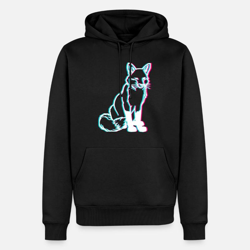 Fuchs 3D Wald Tiere - Sweat à capuche Premium bio Homme - noir