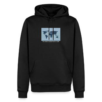 La plus grande planète du monde sur Terre - Sweat à capuche Premium bio Homme - noir - Devant - Nico (187cm)