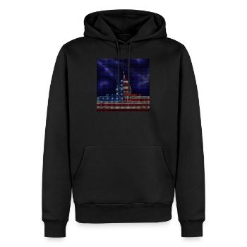 Washington White House - Men’s Premium Organic Hoodie - black - Front - Nico (187cm)