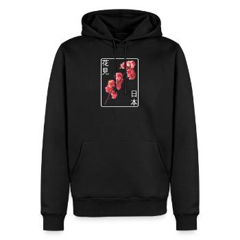 japanische Kirschblüten Schrift Aesthetics Japan - Männer Premium Bio Hoodie - Schwarz - Vorne - Nico (187cm)