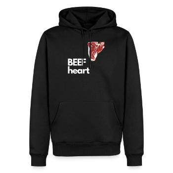 BEEF Heart white - Sweat à capuche Premium bio Homme - noir - Devant - Nico (187cm)