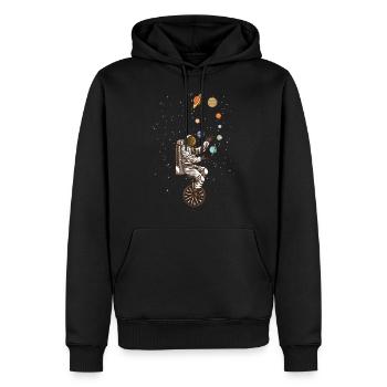 lustiger Zirkus Astronaut - Männer Premium Bio Hoodie - Schwarz - Vorne - Nico (187cm)