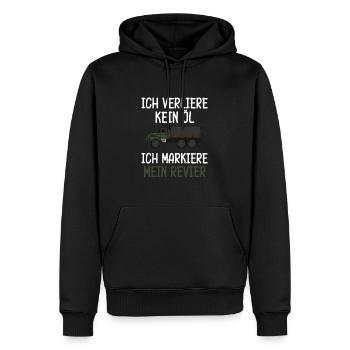 Unimog u406 Geländewagen Laster Trecker Geschenk - Männer Premium Bio Hoodie - Schwarz - Vorne - Nico (187cm)