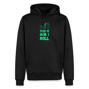 Achterbahn Freizeitpark kirmes rummel geschenk - Männer Premium Bio Hoodie - Schwarz - Vorne - Nico (187cm)
