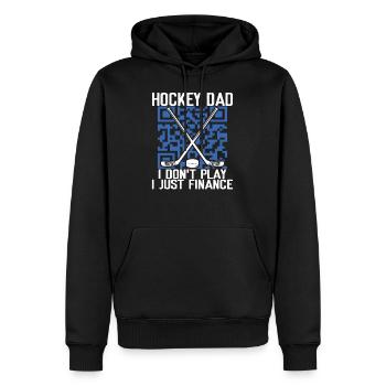 Hockey Dad I Don't Play I Just Finance Funny - Men’s Premium Organic Hoodie - black - Front - Nico (187cm)
