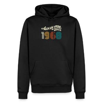 Vintage 1968 68 Anniversaire Rétro Millésime cadeau - Sweat à capuche Premium bio Homme - noir - Devant - Nico (187cm)