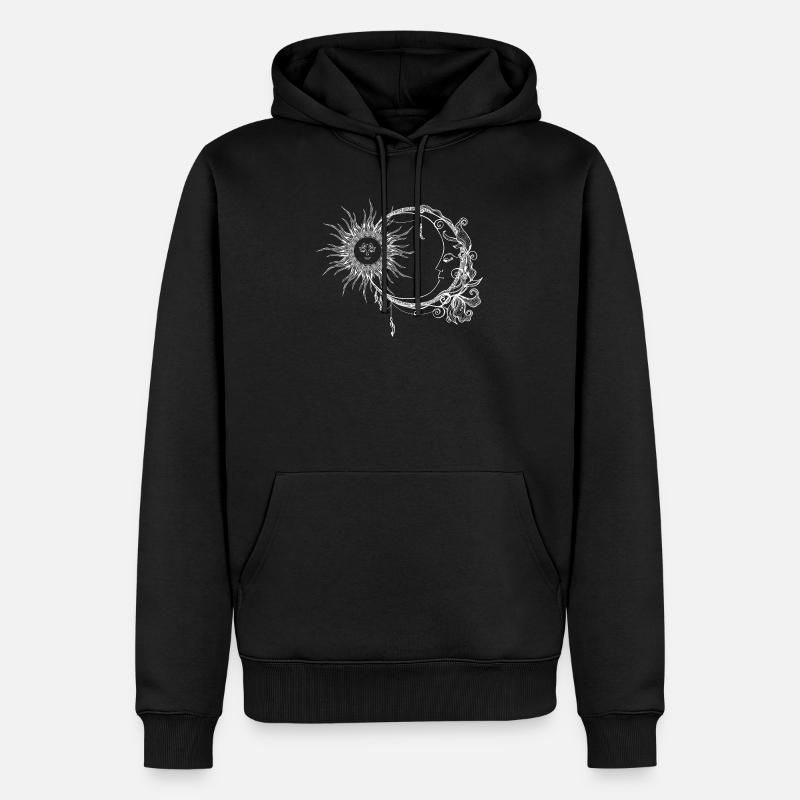 Lune et soleil style boho - Sweat à capuche Premium bio Homme - noir