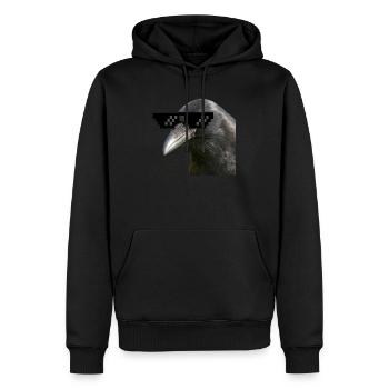 LilCrow - Männer Premium Bio Hoodie - Schwarz - Vorne - Nico (187cm)