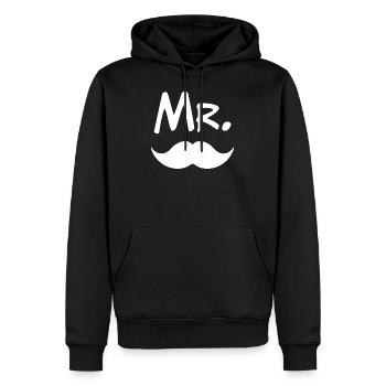 Mr mariée mari mariage marié cadeau de mariage - Sweat à capuche Premium bio Homme - noir - Devant - Nico (187cm)