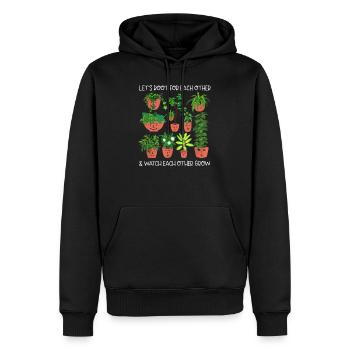 Let's Root For Each Other & Watch Each Other Grow - Männer Premium Bio Hoodie - Schwarz - Vorne - Nico (187cm)