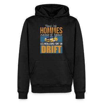 les meilleurs font du drift | jdm voiture dérapage - Sweat à capuche Premium bio Homme - noir - Devant - Nico (187cm)