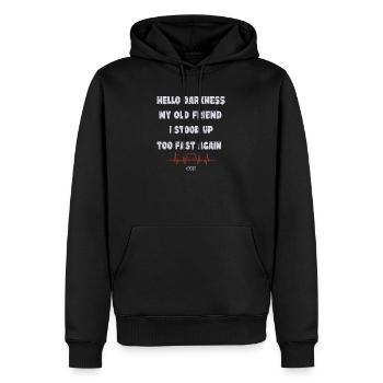 Hello darkness my old friend - POTS - Men’s Premium Organic Hoodie - black - Front - Nico (187cm)