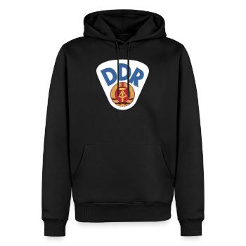 Wappen der DDR Deutschen Demokratischen Republik - Männer Premium Bio Hoodie - Schwarz - Vorne - Nico (187cm)