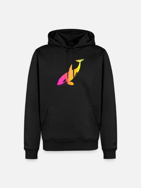 Rainbow Orca - Men’s Premium Organic Hoodie - black