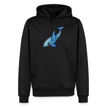 Blaue Orca - Männer Premium Bio Hoodie - Schwarz - Vorne - Nico (187cm)