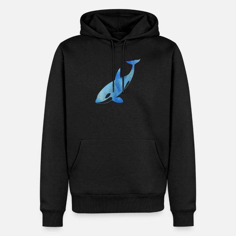 Blaue Orca - Männer Premium Bio Hoodie - Schwarz
