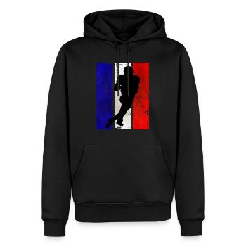 Football américain France Team Sport - Sweat à capuche Premium bio Homme - noir - Devant - Nico (187cm)