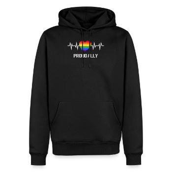 Puls Proud ally LGBT Rechte Spruch Geschenk - Männer Premium Bio Hoodie - Schwarz - Vorne - Nico (187cm)