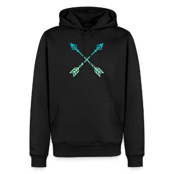 Gekreuzte Pfeile, Vintage, Distressed, Hipster - Männer Premium Bio Hoodie - Schwarz - Vorne - Nico (187cm)