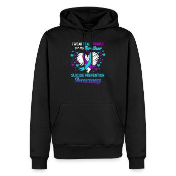 I Wear Teal Purple Suicide Prevention Awareness - Männer Premium Bio Hoodie - Schwarz - Vorne - Nico (187cm)