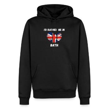 I'd Rather Be In Bath - Union Jack Heart - Men’s Premium Organic Hoodie - black - Front - Nico (187cm)