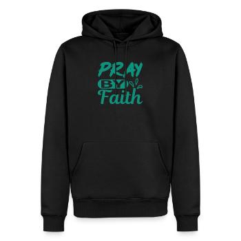 Christian sayings - Men’s Premium Organic Hoodie - black - Front - Nico (187cm)