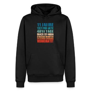 11 Jahre Verheiratet Hochzeit Spruch Geschenk - Männer Premium Bio Hoodie - Schwarz - Vorne - Nico (187cm)