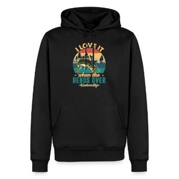 I Love It When She Bends Over Fishing - Männer Premium Bio Hoodie - Schwarz - Vorne - Nico (187cm)