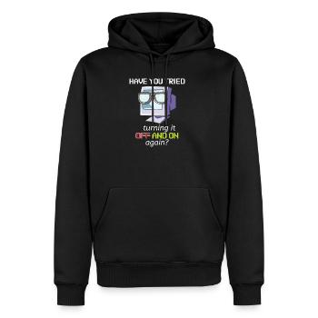 Computer Support Off And On Admin Geschenk - Männer Premium Bio Hoodie - Schwarz - Vorne - Nico (187cm)
