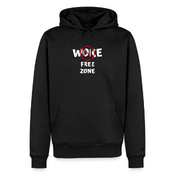 woke free zone politics freedom opinion politics - Men’s Premium Organic Hoodie - black - Front - Nico (187cm)