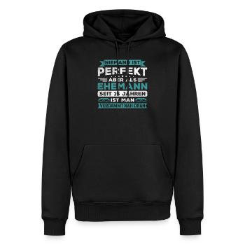 Hochzeitstag Jubiläum Verheiratet Ehe Ehemann - Männer Premium Bio Hoodie - Schwarz - Vorne - Nico (187cm)