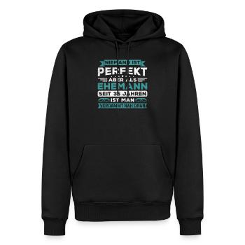 Hochzeitstag Jubiläum Verheiratet Ehe Ehemann - Männer Premium Bio Hoodie - Schwarz - Vorne - Nico (187cm)