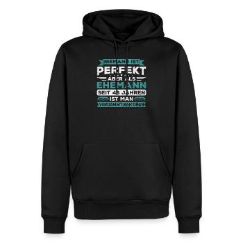 Hochzeitstag Jubiläum Verheiratet Ehe Ehemann - Männer Premium Bio Hoodie - Schwarz - Vorne - Nico (187cm)