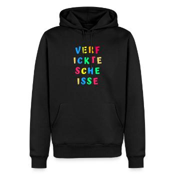 Beleidigung scheiße vulgär gemein lustig humor - Männer Premium Bio Hoodie - Schwarz - Vorne - Nico (187cm)