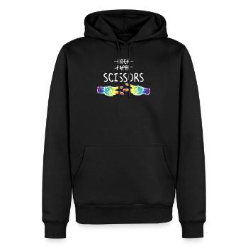 Rock Paper Scissors LGBTQ Pride Month Lesbian - Sweat à capuche Premium bio Homme - noir - Devant - Nico (187cm)