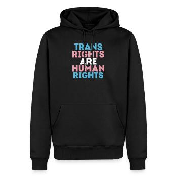 Trans Rights are Human Rights LGBTQ Pride - Sweat à capuche Premium bio Homme - noir - Devant - Nico (187cm)