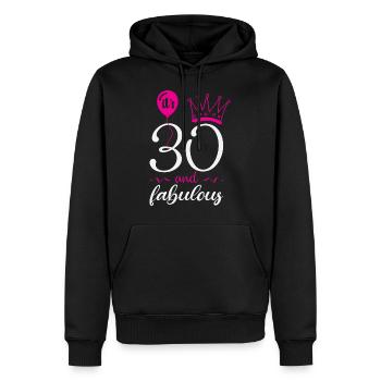 30 ans et fabuleux, 30 ans - Sweat à capuche Premium bio Homme - noir - Devant - Nico (187cm)