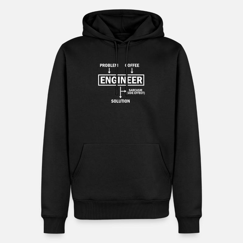 Problem Engineer Coffee Solution Sarcasm - Männer Premium Bio Hoodie - Schwarz