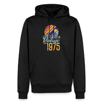 Vintage 1975 75 Anniversaire Rétro Millésime cadeau - Sweat à capuche Premium bio Homme - noir - Devant - Nico (187cm)