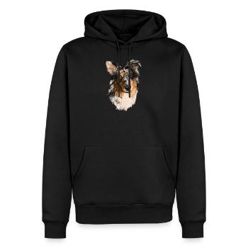 Hachiko1 - Sweat à capuche Premium bio Homme - noir - Devant - Nico (187cm)