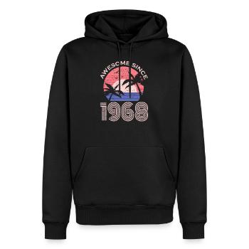 Anniversaire 1968 68 Vintage Rétro Millésime cadeau - Sweat à capuche Premium bio Homme - noir - Devant - Nico (187cm)